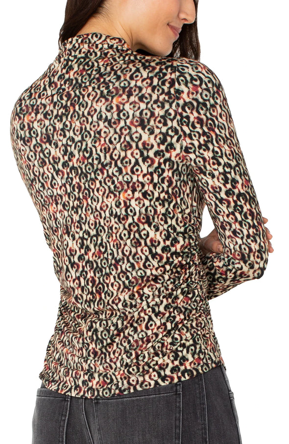 Mockneck Top in Multi Geo Ikat