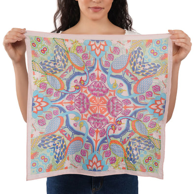 Peacock Geometric Bandana in Blush