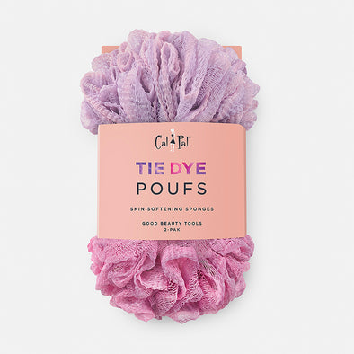 Tie Dye Lush Poufs in Purple/Mauve