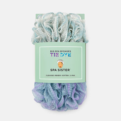Tie Dye Big Spa Sponges in Fog Marine/Lavender