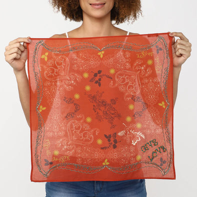 Give Love Bandana in Brick Red