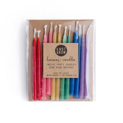 Assorted Beeswax Birthday Candles Set od 12