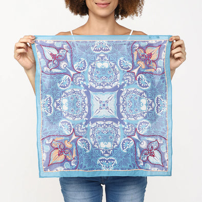 Pastel Paisley Bandana in Blue