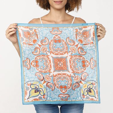 Pastel Paisley Bandana in Blue Carrot