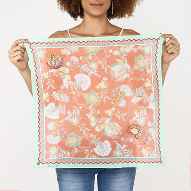 Modern Paisley Bandana in Rust