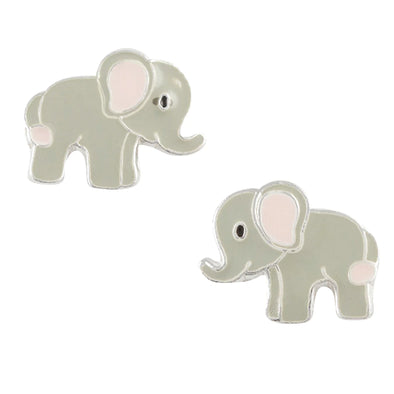 Elephant Studs - Enamel Earrings