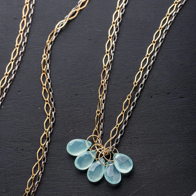 Mixed Metal Necklace with Chalcedony