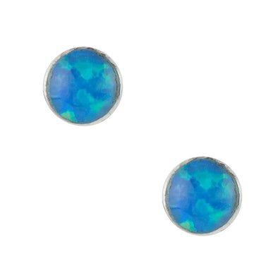 Aqua Opal Studs - 3mm