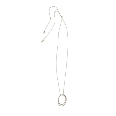 Adjustable Open Pendant Necklace in Silver