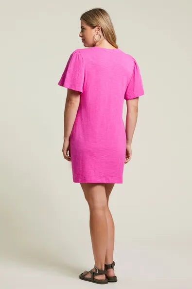 Flutter Sleeve Tee Dress in Fijiflower