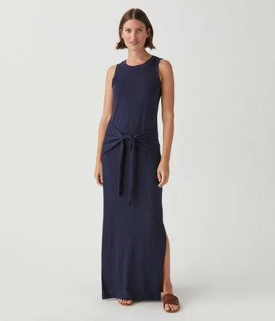 Solange Tie Waist Maxi Dress in Admiral