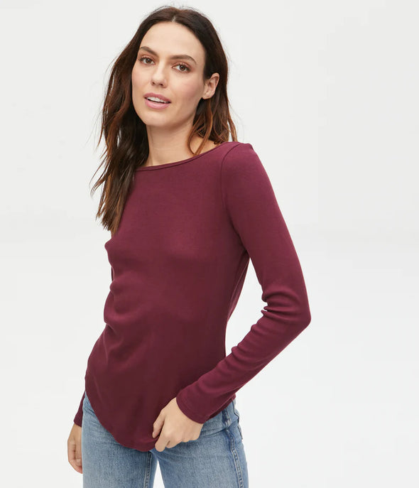 Amanda L/S Tee in Plum