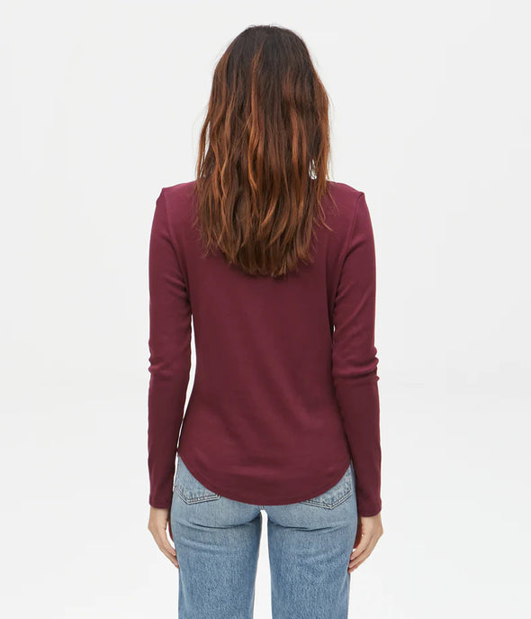 Amanda L/S Tee in Plum