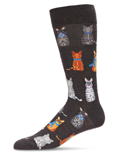 Men's Cat's Meow Sock in Charcoal