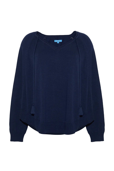 Cashmere/Cotton Tess Poncho in Navy