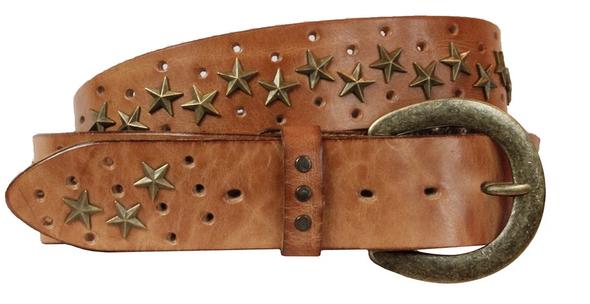 1.5 (38mm) Cognac Western Style Leather Belt Handmade in Canada by Ze