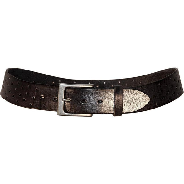 Perforata Curved Leather Belt