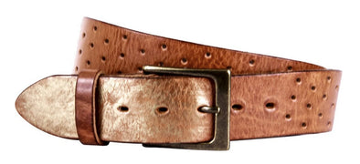 Perforata Curved Handmade Leather Belt