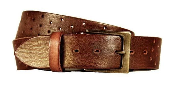 Perforata Curved Handmade Leather Belt