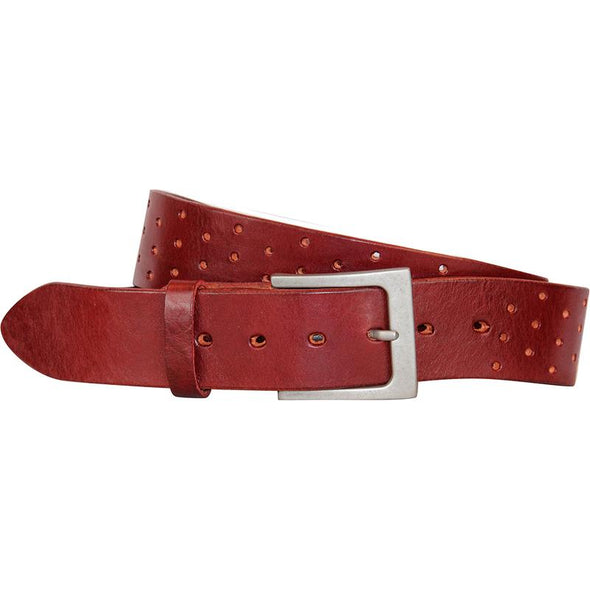 Perforata Curved Leather Belt