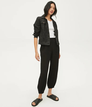Elsa Gauze Jogger in Black