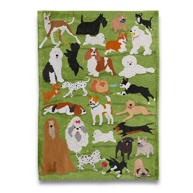 Dogs at the Park Tea Towel