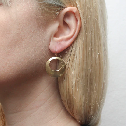 Large Back To Back Cutout Discs Wire Earrings