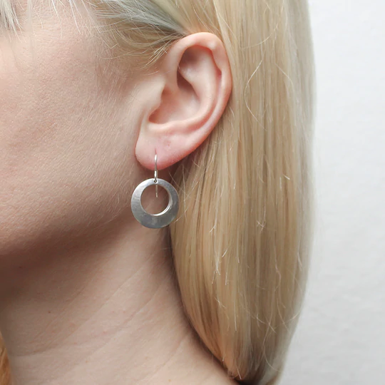 Medium Back To Back Cutout Discs Wire Earrings