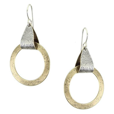 Loop with Ring Wire Earrings in Silver and Brass