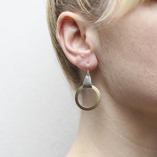 Loop with Ring Wire Earrings in Silver and Brass