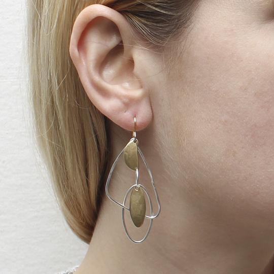 Oval and Semi-Circle with Oval and Triangle Rings Earrings