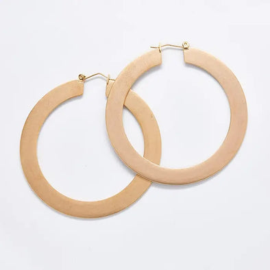 Gold Matte Large Hoop Earrings