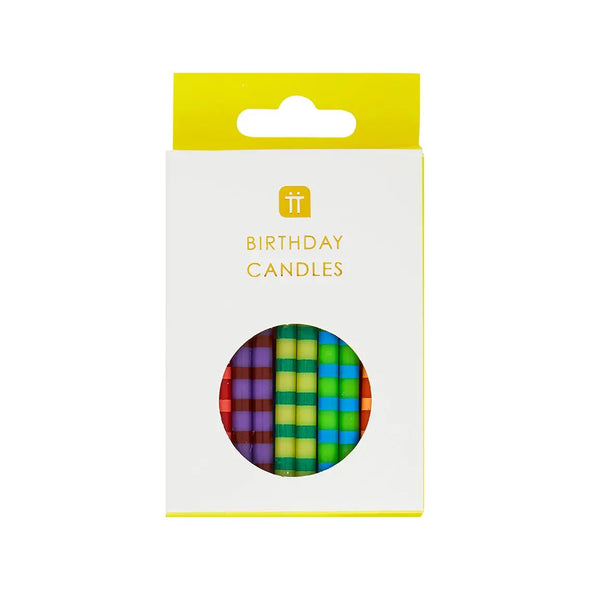 Striped Birthday Candles - 24 Pack