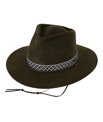 Phoenix Wide Brim Fedora in Olive