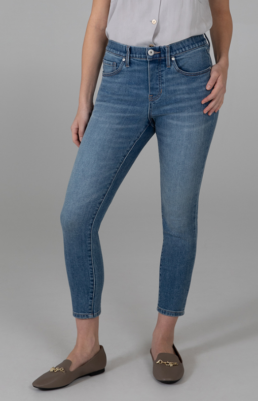 Valentina High-Rise Crop Pull On Jeans in Fire Island
