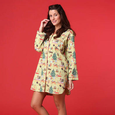 Holiday Dogs Flannel Nightshirt