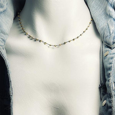 Emily Pyrite Chain Princess Necklace in Gold - 16"