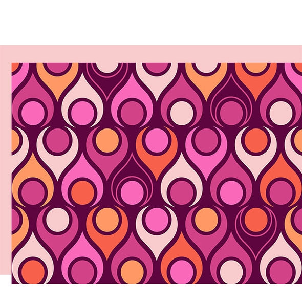 Mid Century Modern Circle in Teardrop Notecard Boxed Set of 8