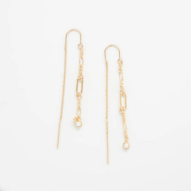 Opal Chain Threader Earrings