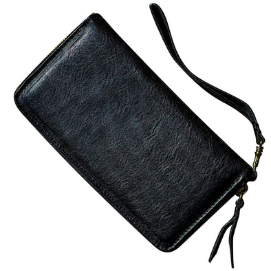 Wendy Leather Phone Wallet/Wristlet in Black