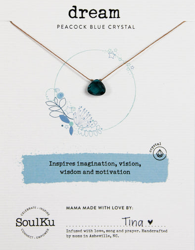 Peacock Blue Soul Shine Necklace for Dreams