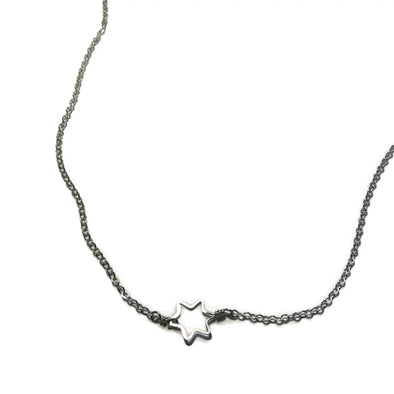 Tiny Star of David Necklace - Silver
