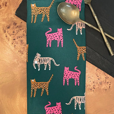 Colorful Wild Cats Tea Towel