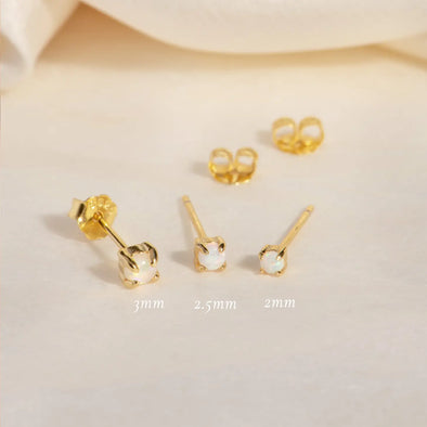 Tiny Opal Trio Stud Earring Set