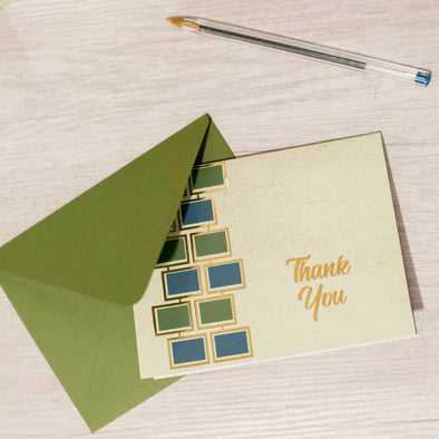 Square Rows Thank You Cards Boxed Set of 8