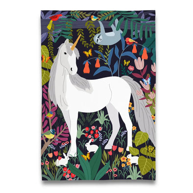 Unicorn in the Magical Forest Tea Towel