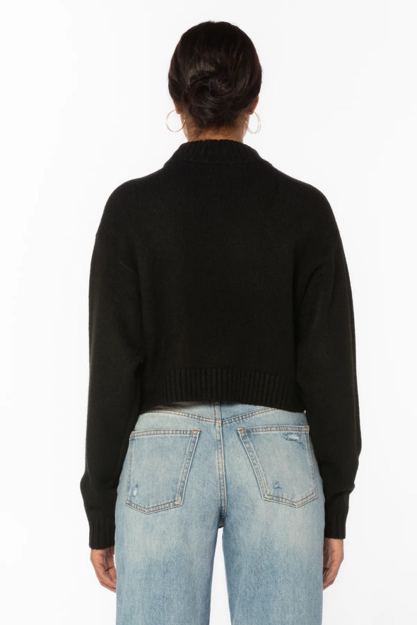 Whitley Mock Neck Sweater in Black