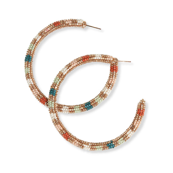 Raquel Striped Hoop Earrings Desert
