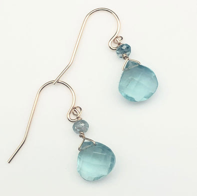 Lighte Blue Quartz Briolette Earrings