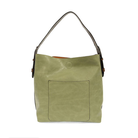 Classic Hobo Handbag with Removable Insert Bag in Eucalyptus/Coffee